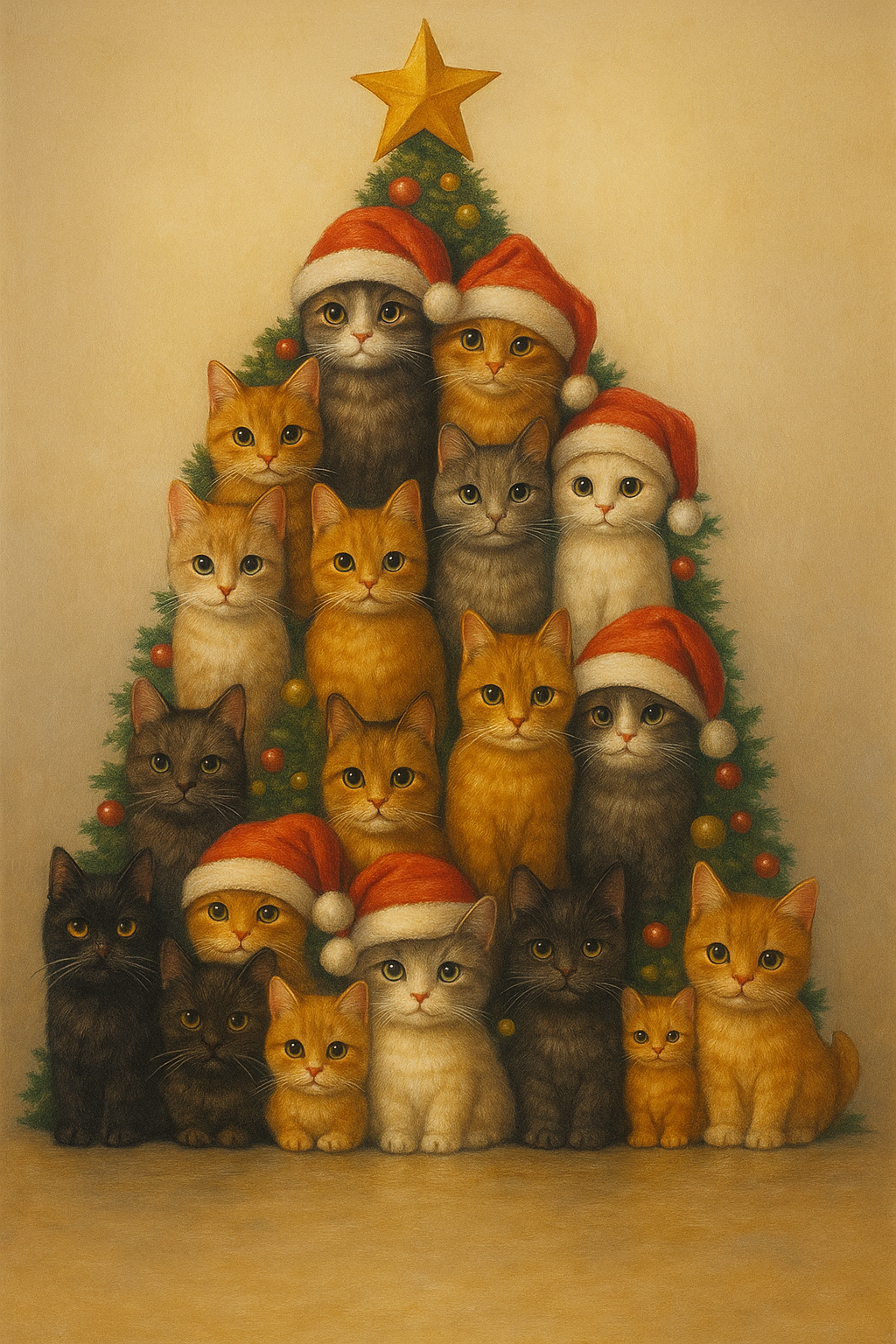 Kitty Christmas Tree Cross Stitch Pattern, PDF + SAGA,Instant Digital Download
