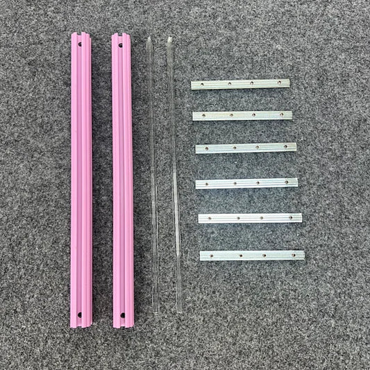 Aluminum Alloy Scroll Embroidery Frame - Extension Accessories (Including 2pcs Aluminum Alloy Crossbars + 2pcs Transparent Acrylic Rods + 6pcs Extension Fittings)