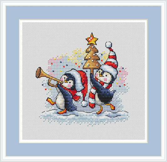 Winter Penguins 4 Cross Stitch Pattern
