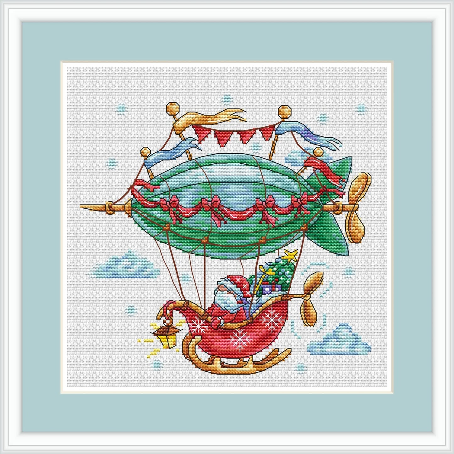 Christmas Airship Cross Stitch Pattern