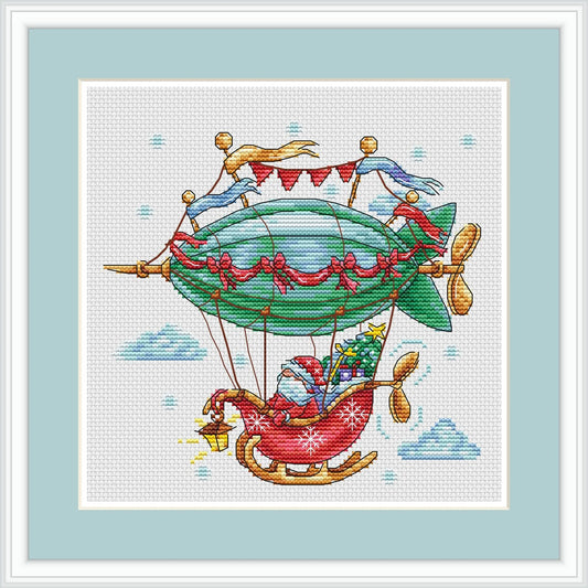 Christmas Airship Cross Stitch Pattern