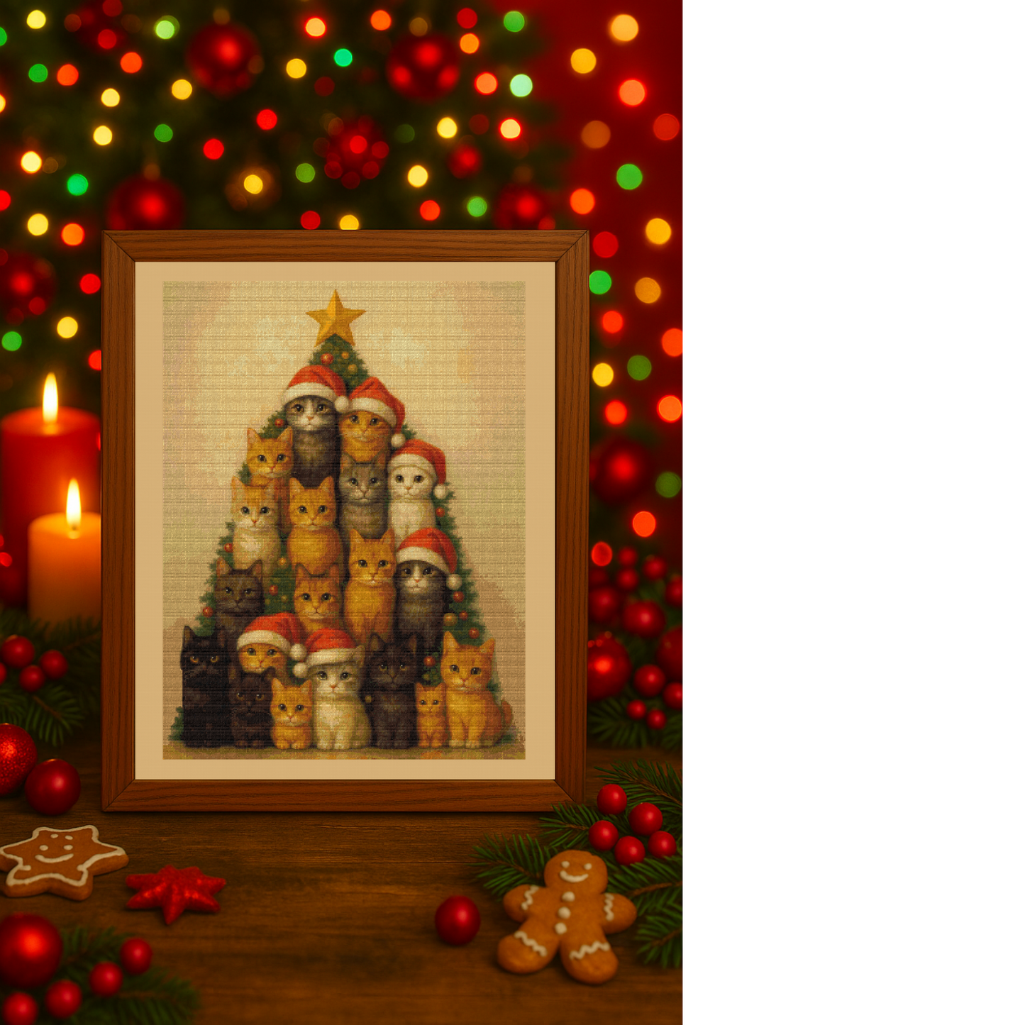 Kitty Christmas Tree Cross Stitch Pattern, PDF + SAGA,Instant Digital Download