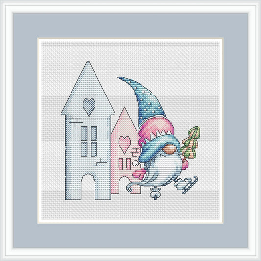 Winter Gnome 3 Cross Stitch Pattern