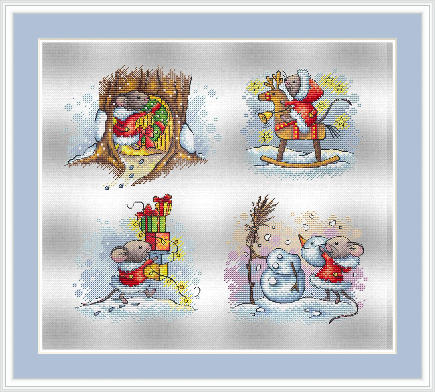Winter Mouse 2 Cross Stitch Pattern