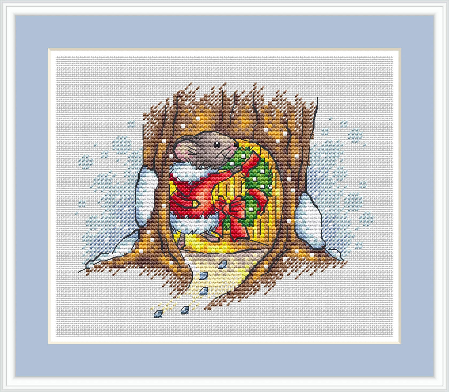 Winter Mouse 1 Cross Stitch Pattern