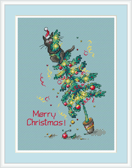 Christmas Cat Cross Stitch Pattern