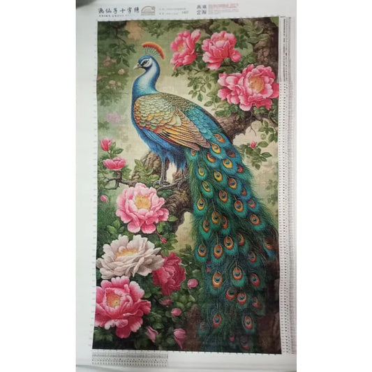 Flower Blossom Rich Peacock cross stitch pattern. Instant PDF