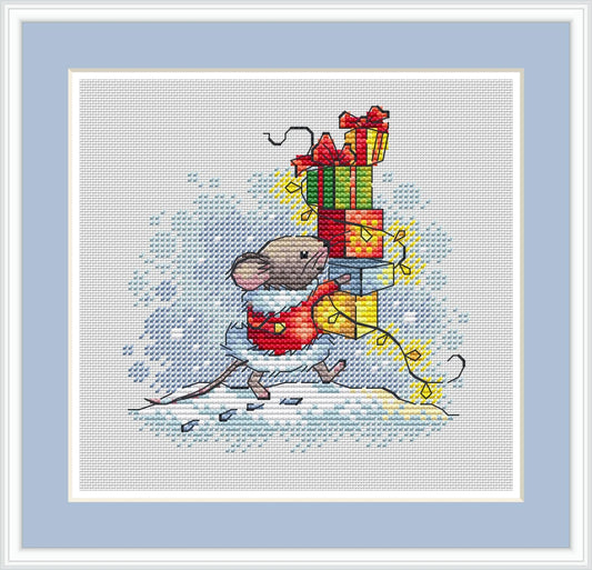 Winter Mouse 3 Cross Stitch Pattern