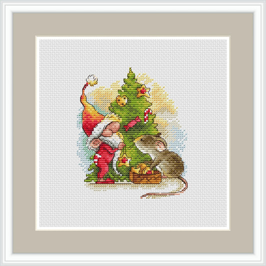 Gnome and Mouse 1 Cross Stitch Pattern
