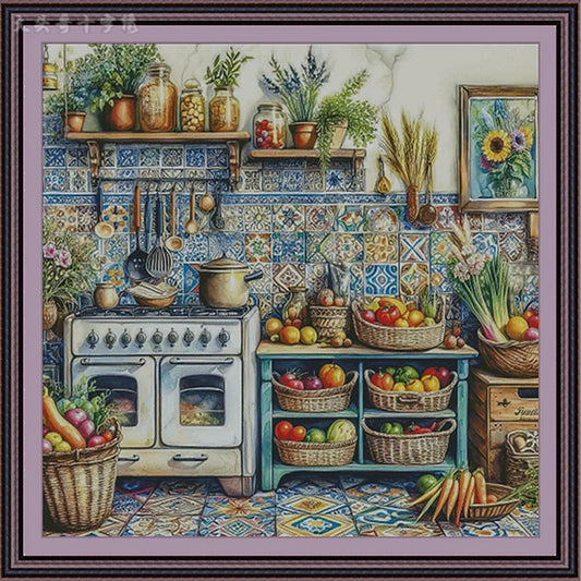 Fruity full kitchen Cross Stitch Pattern Instant Download