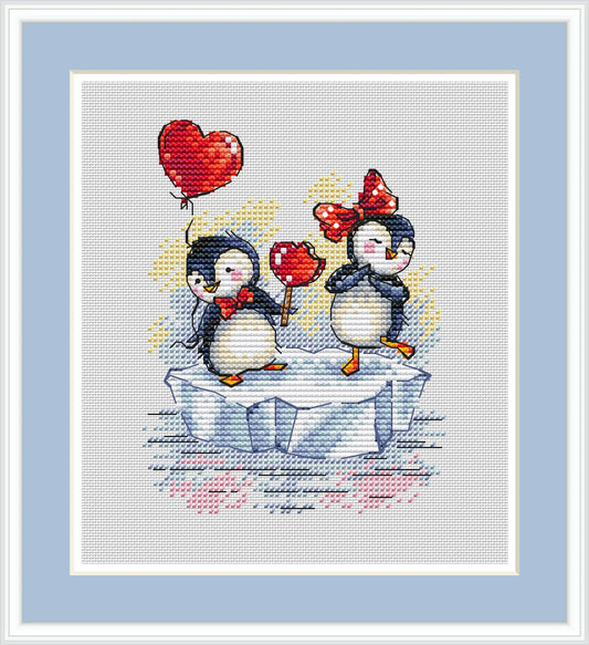 Winter Penguins 2 Cross Stitch Pattern