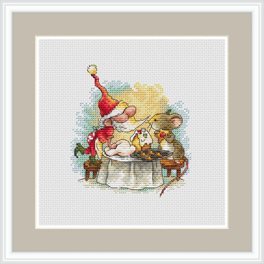 Gnome and Mouse 4 Cross Stitch Pattern