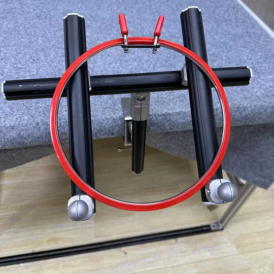 Portable Adjustable Mini Cross Stitch Frame Stand – Lightweight Aluminum Alloy Embroidery Hoop Holder for Table, Chair, or Bench – Fits Plastic, Wooden & Small Hoops – Travel-Friendly & Easy to Install