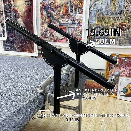 upgrade and reinforce【Third Generation】Aluminum Alloy Table Side Embroidery Hoop Stand - Adjustable Tilt Angle & Width, Heavy-Duty Base for Desk Mounting, Stable Embroidery Frame Holder Fits Most Desks