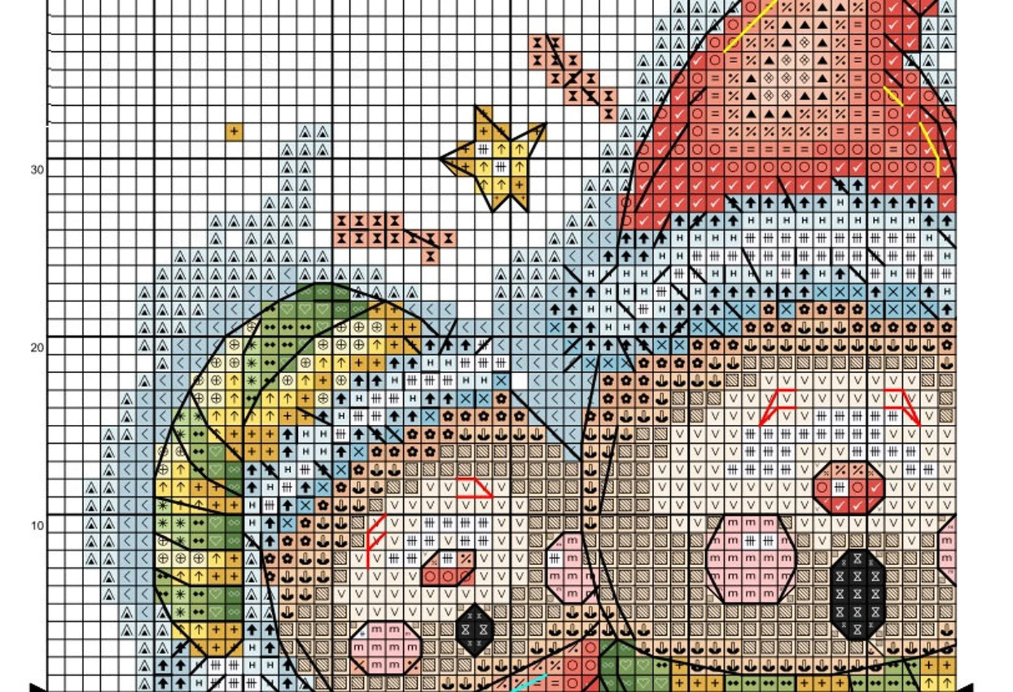 Cross-stitch scheme Christmas showmen Embroidery pattern PDF