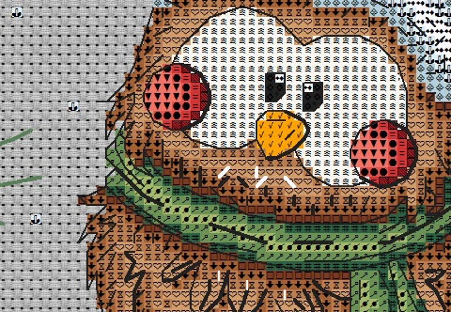 Cross-stitch scheme Christmas owl Embroidery pattern PDF