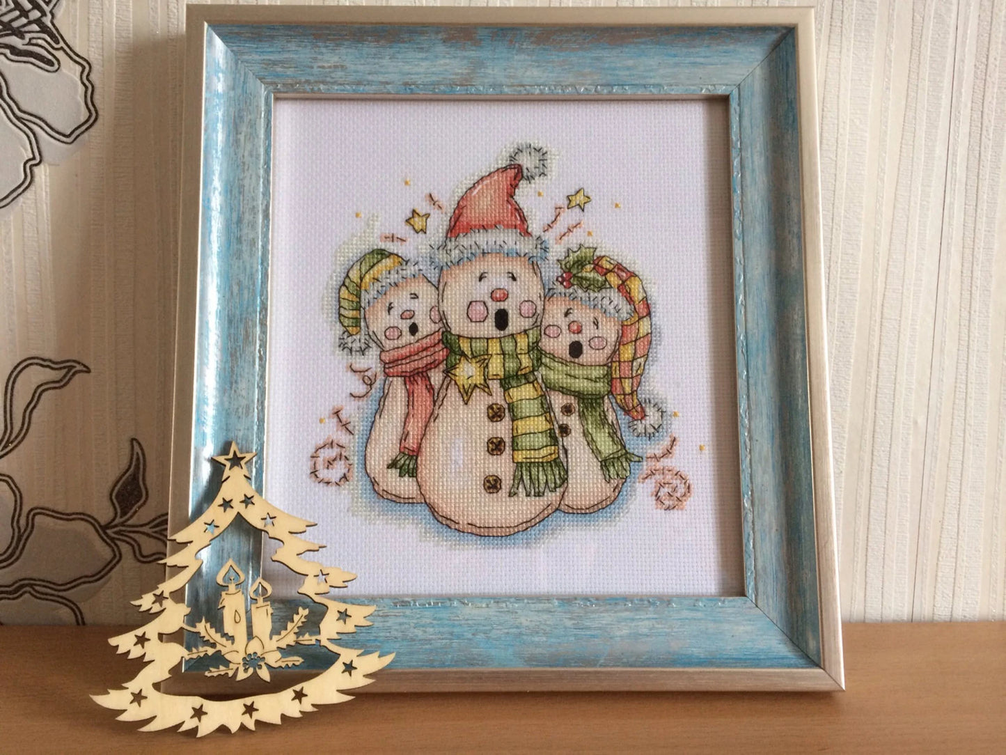 Cross-stitch scheme Christmas showmen Embroidery pattern PDF