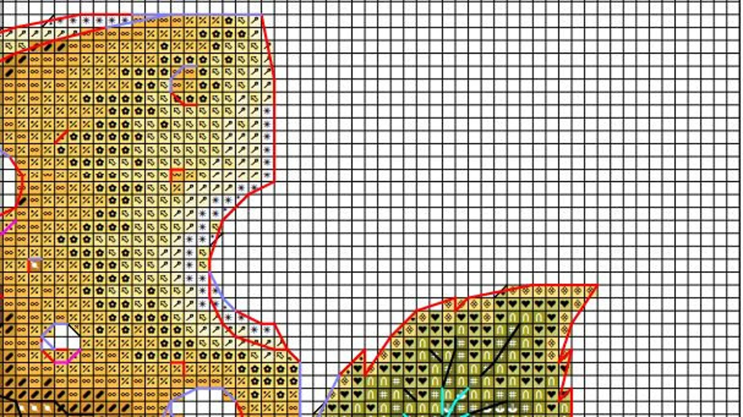Cross-stitch scheme Gourmet Breakfast Embroidery pattern PDF