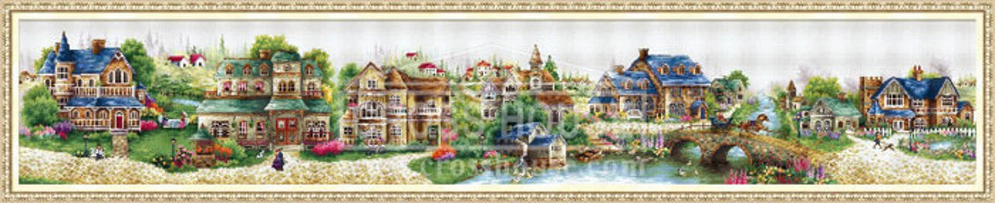 Worldwide Free Shipping Cross Stitch kit A Green Village