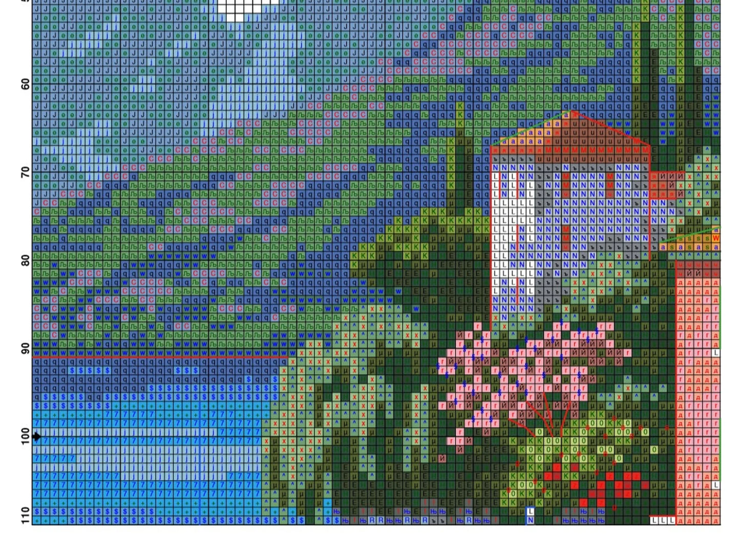 Italian Lakeside Village Cross Stitch Pattern – Scenic Village & Nature Design – Instant Digital PDF Download