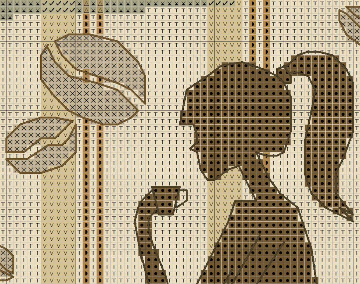 Girlfriend Cup Coffee Kitchen Cross Stitch Pattern Pattern Kitchen Still Life Modern Decor Pattern Cups Mugs Embroidery Needlepoint chart