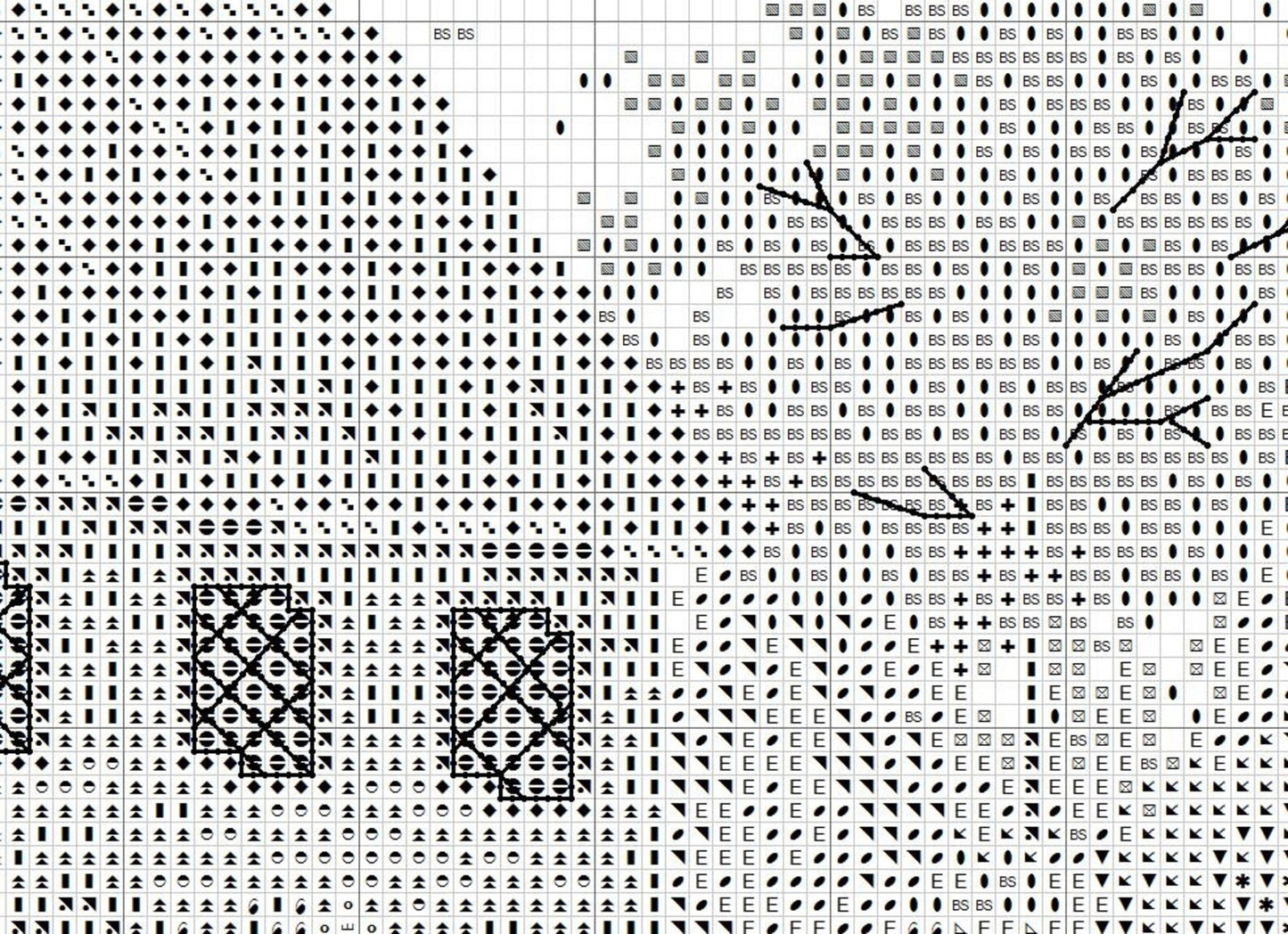 Spring landscape Counted Cross Stitch Pattern Village House Hand Embroidery Needlepoint Chart Cottage Pattern PDF Modern Cross Stitch
