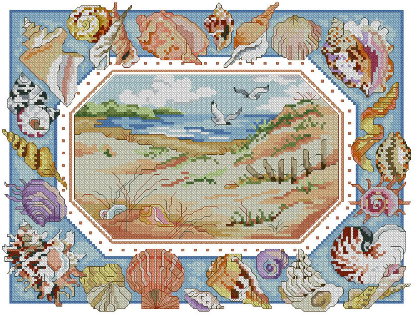 Sea Life Cross Stitch Pattern Colorful Art DIY X-stitch Chart Needlepoint Pattern Embroidery Chart Printable PDF Instant Download Design