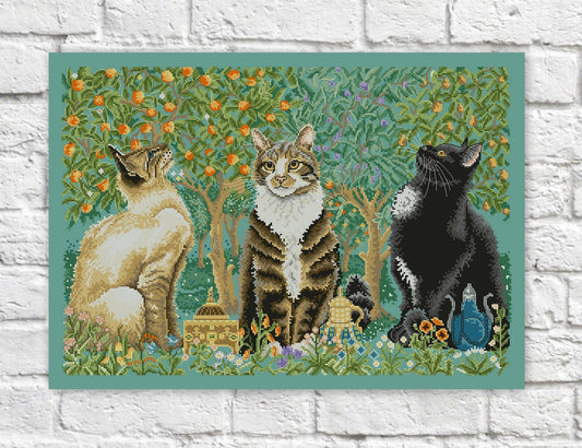 Cats Cross Stitch Pattern Animals Colorful Art DIY X-stitch Chart Needlepoint Pattern Embroidery Chart Printable Instant Download PDF Design