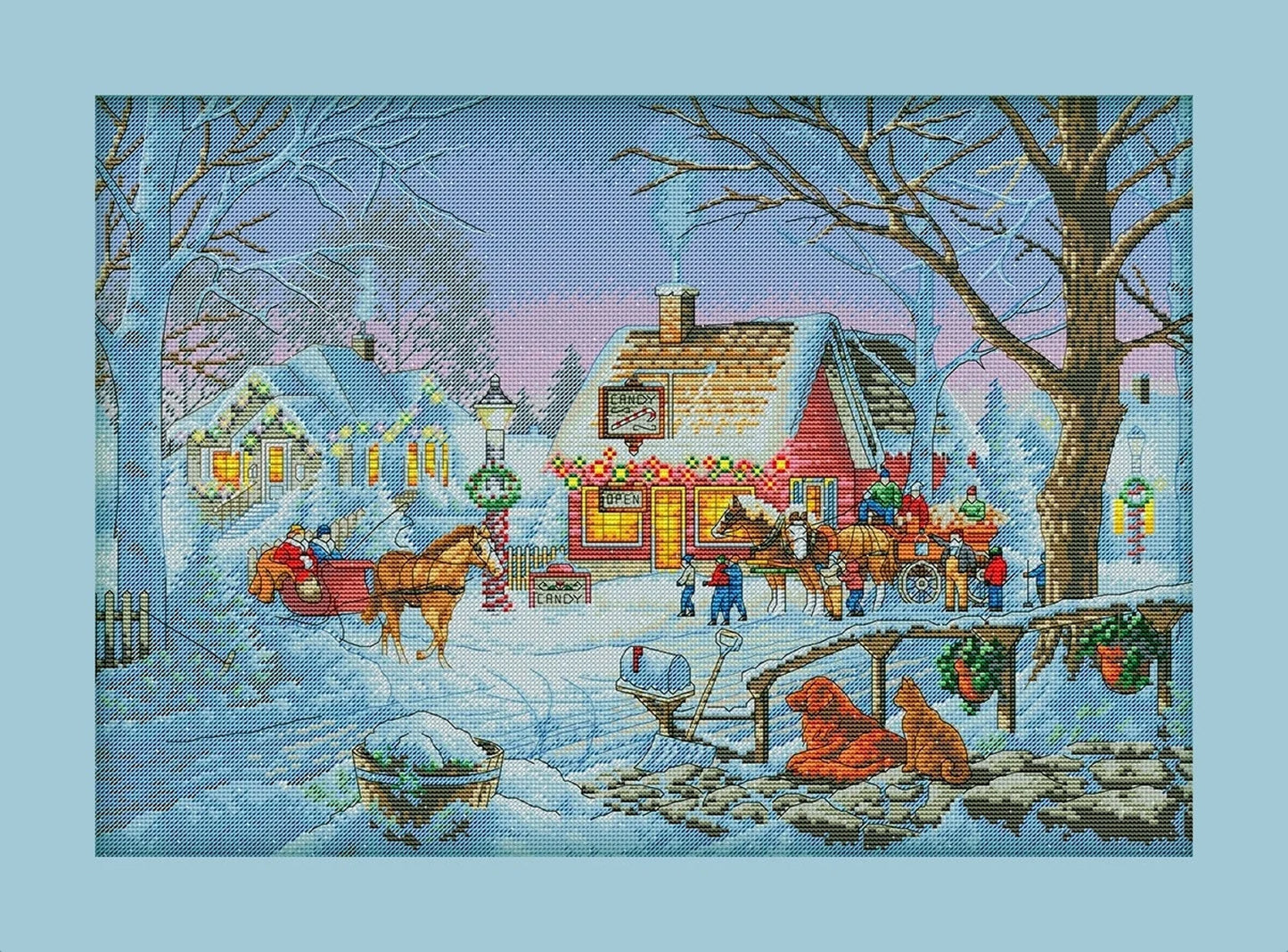 Christmas Cross Stitch Pattern Colorful Art DIY X-stitch Chart Needlepoint Pattern Embroidery Chart Printable Instant Download PDF Design