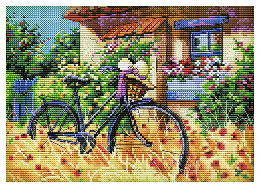 Bike Cross Stitch Pattern Colorful Art DIY X-stitch Chart Needlepoint Pattern Embroidery Chart Printable Instant Download PDF Design