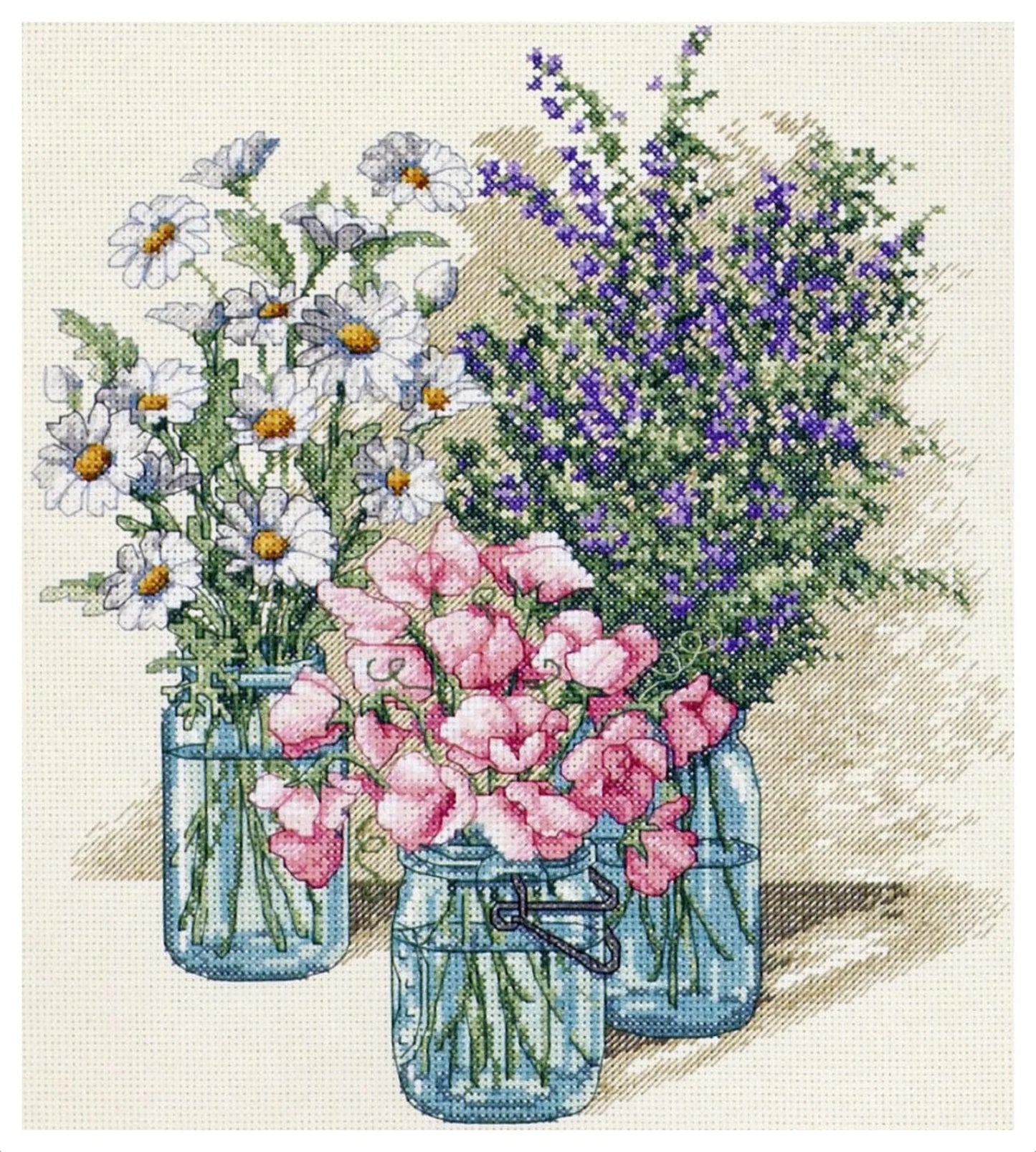 Flowers Bouquet Cross Stitch Pattern Colorful Art DIY X-stitch Chart Needlepoint Embroidery Chart Printable Instant Download PDF Design