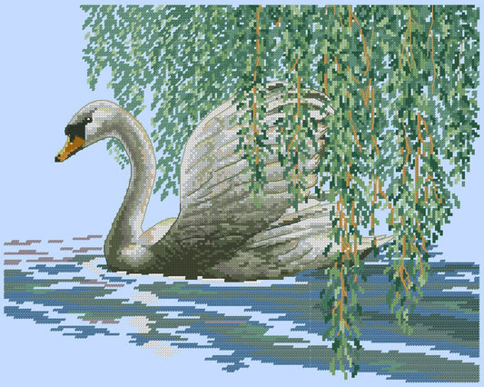 Swan Cross Stitch Pattern Birds Colorful Art DIY X-stitch Chart Needlepoint Pattern Embroidery Chart Printable Instant Download PDF Design