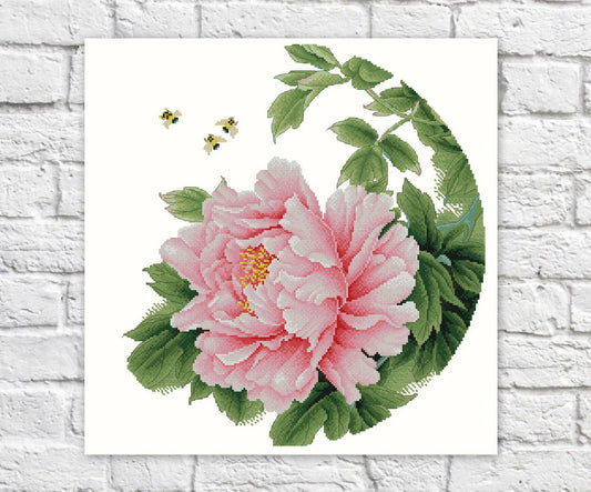 Flowers Cross Stitch Pattern Colorful Art DIY X-stitch Chart Needlepoint Pattern Embroidery Chart Printable PDF Instant Download Design