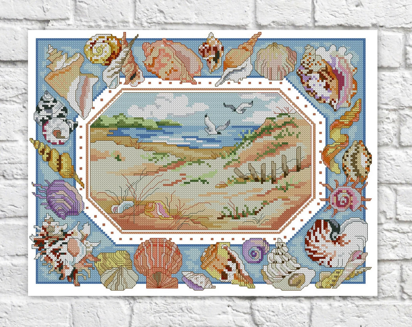 Sea Life Cross Stitch Pattern Colorful Art DIY X-stitch Chart Needlepoint Pattern Embroidery Chart Printable PDF Instant Download Design