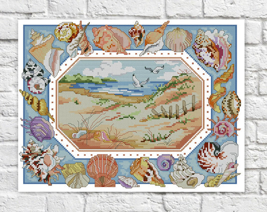Sea Life Cross Stitch Pattern Colorful Art DIY X-stitch Chart Needlepoint Pattern Embroidery Chart Printable PDF Instant Download Design