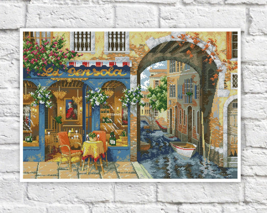 Citi Cross Stitch Pattern Street Colorful Art DIY X-stitch Chart Needlepoint Pattern Embroidery Chart Printable PDF Instant Download Design