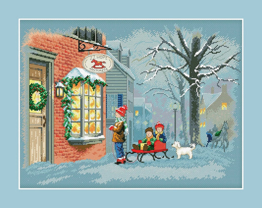 Christmas Kids Cross Stitch Pattern Colorful Art DIY X-stitch Needlepoint Pattern Embroidery Chart Printable PDF Instant Download Design