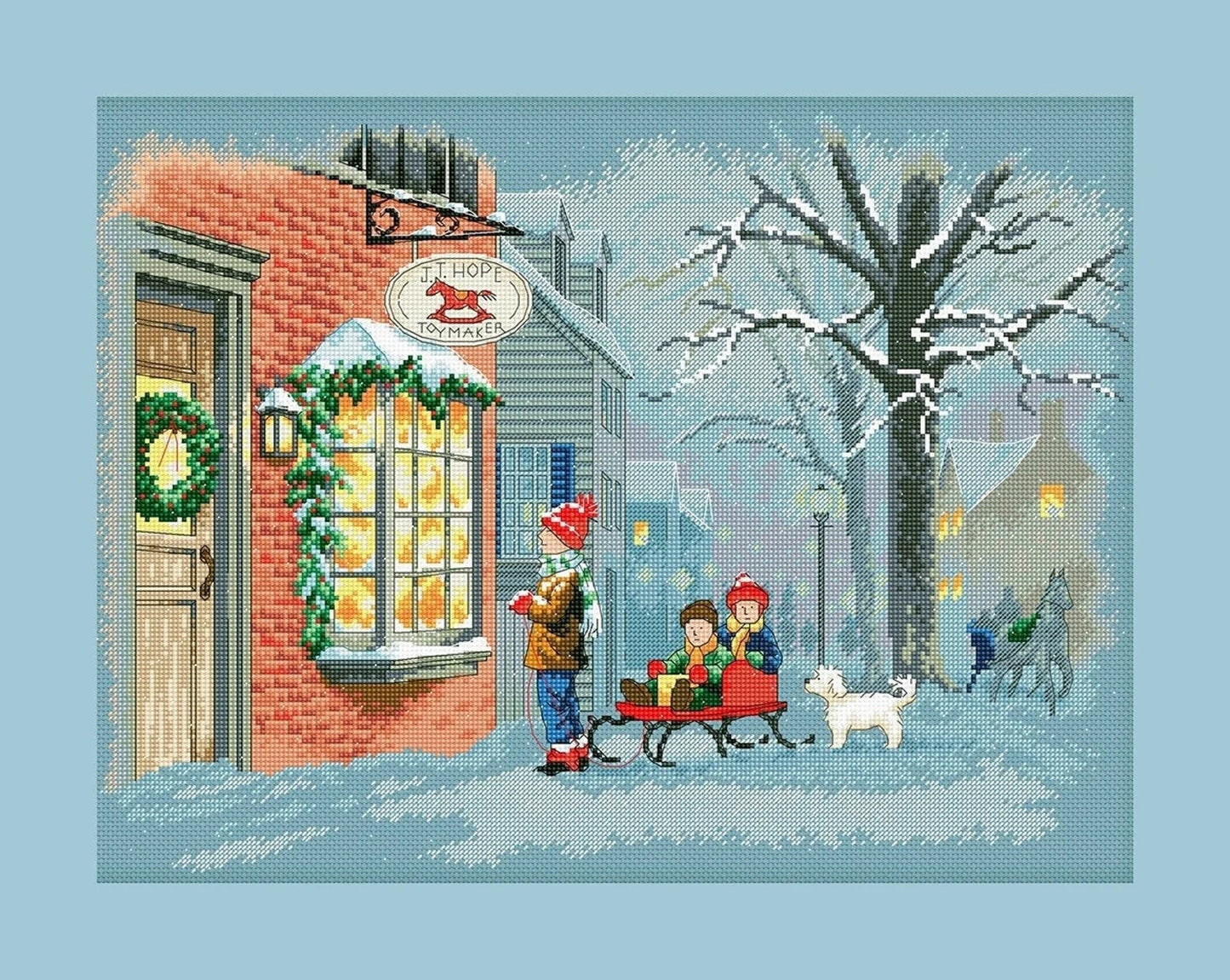 Christmas Kids Cross Stitch Pattern Colorful Art DIY X-stitch Needlepoint Pattern Embroidery Chart Printable PDF Instant Download Design