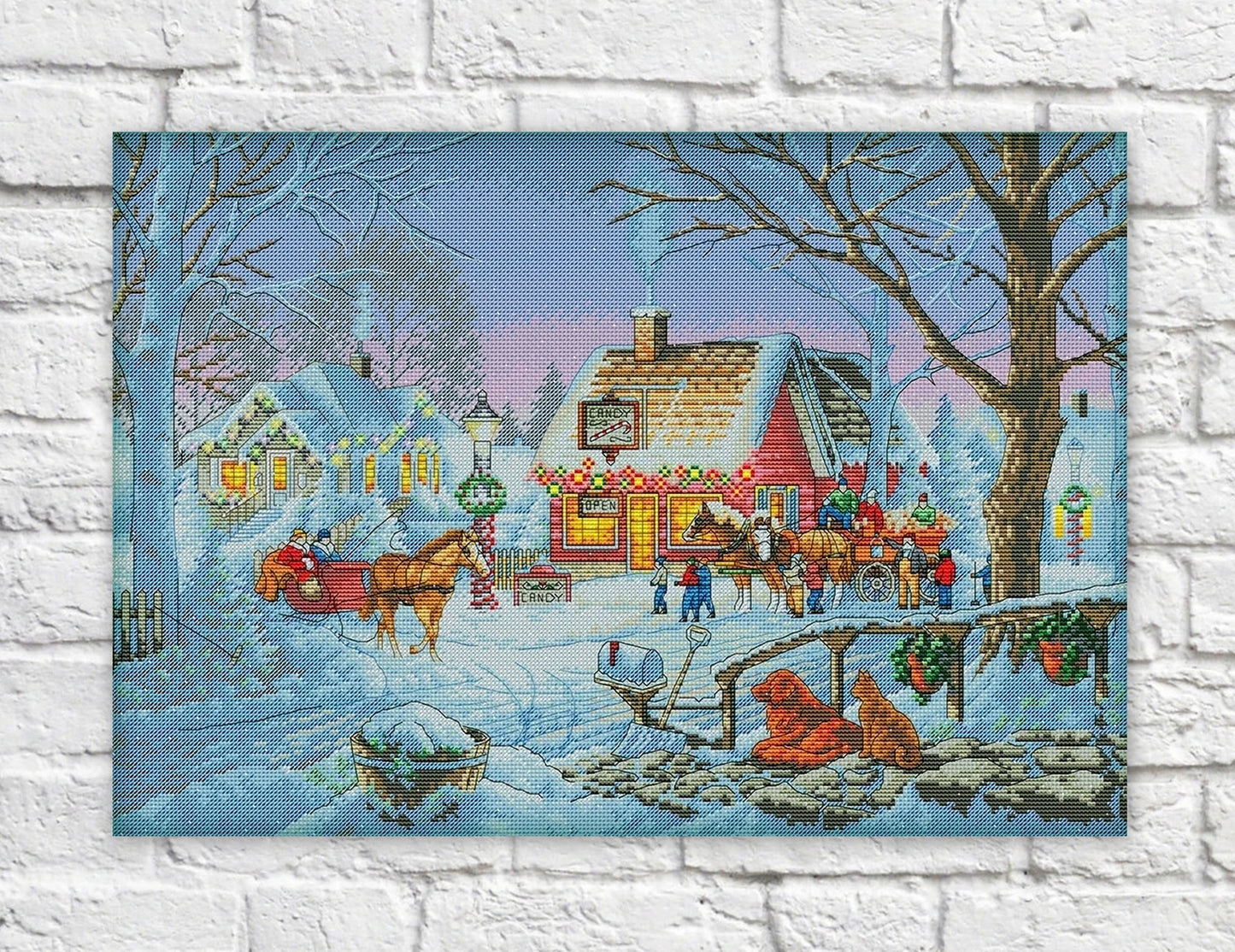 Christmas Cross Stitch Pattern Colorful Art DIY X-stitch Chart Needlepoint Pattern Embroidery Chart Printable Instant Download PDF Design