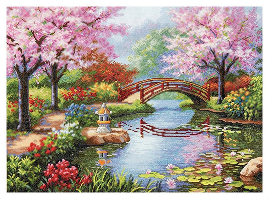 Garden Cross Stitch Pattern Colorful Art DIY X-stitch Chart Needlepoint Pattern Embroidery Chart Printable Instant Download PDF Design