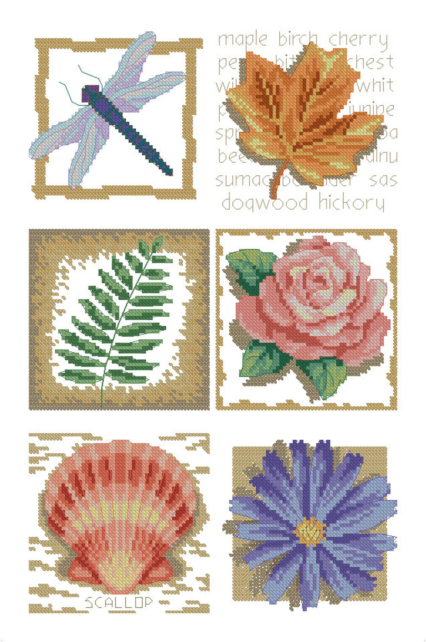 Sampler Cross Stitch Pattern Colorful Art DIY X-stitch Chart Needlepoint Pattern Embroidery Chart Printable Instant Download PDF Design