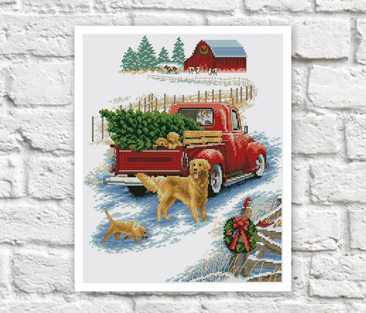 Christmas Village Cross Stitch Pattern Colorful Art DIY X-stitch Needlepoint Pattern Embroidery Chart Printable Instant Download PDF Design