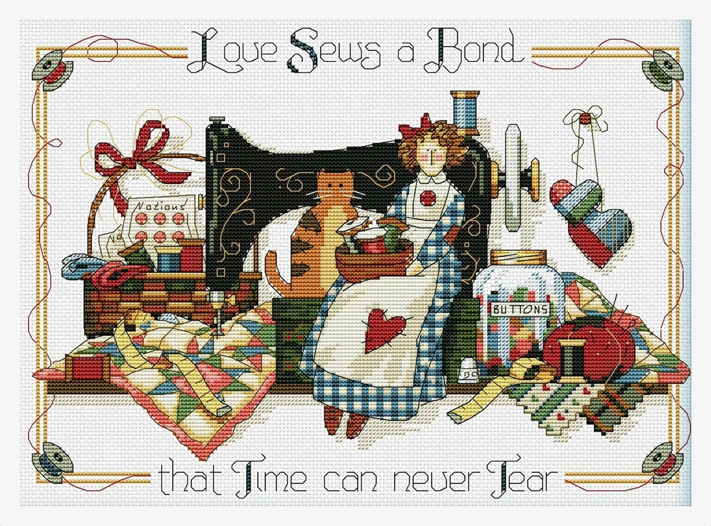 Sews Cross Stitch Pattern Colorful Art DIY X-stitch Chart Needlepoint Pattern Embroidery Chart Printable Instant Download PDF Design