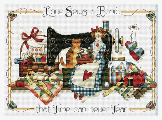Sews Cross Stitch Pattern Colorful Art DIY X-stitch Chart Needlepoint Pattern Embroidery Chart Printable Instant Download PDF Design