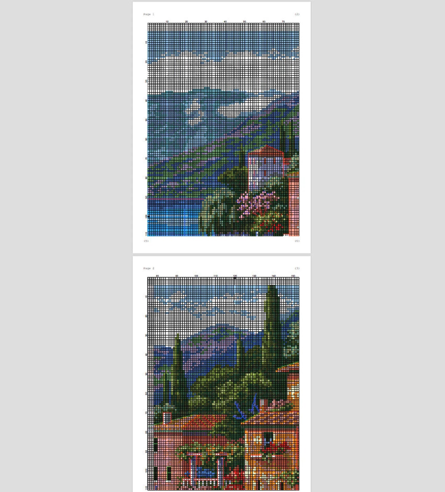 Lakeside Villa Cross Stitch Pattern
