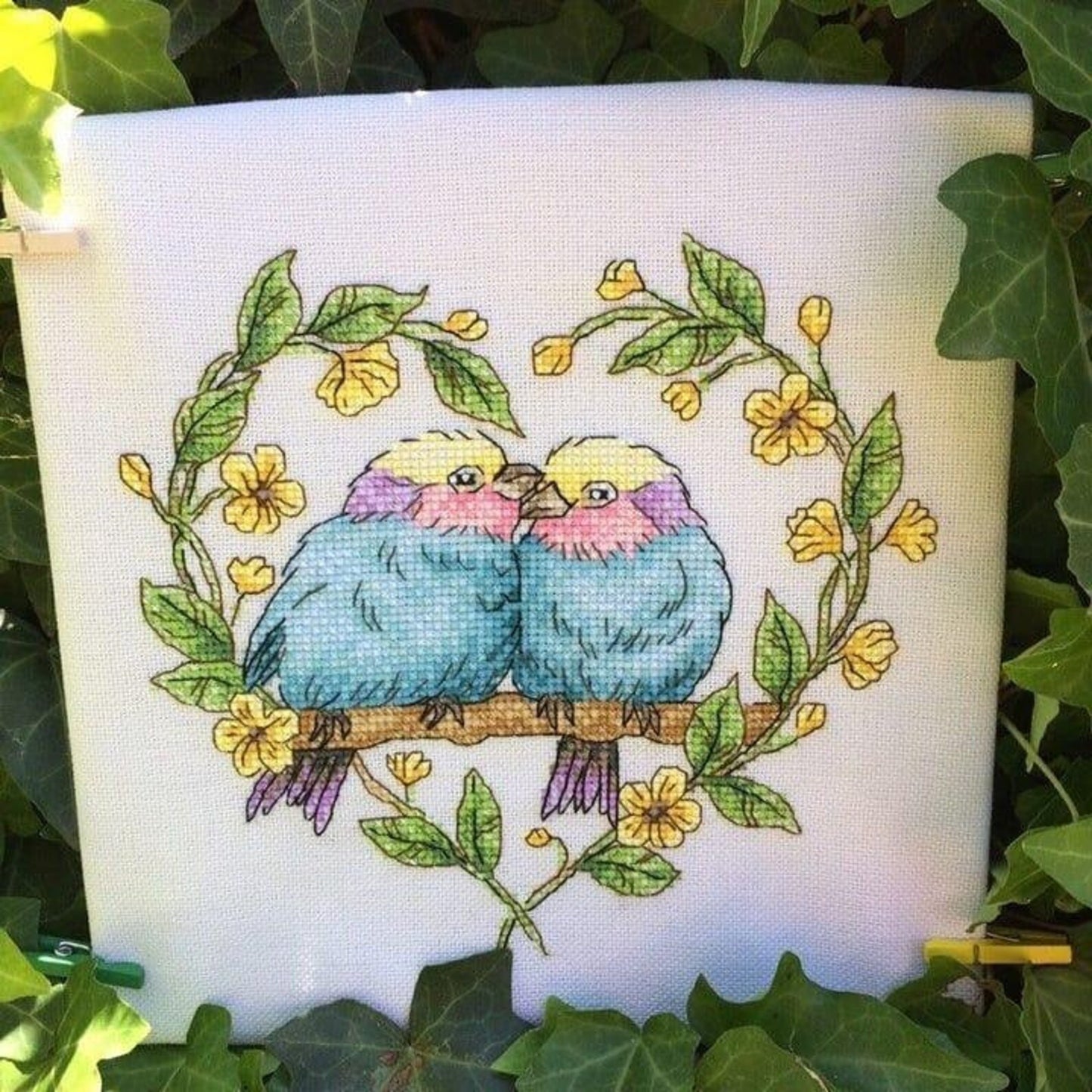 Cross Stitch Pattern Bird romance DMC Chart Embroidery Printable PDF Instant Download
