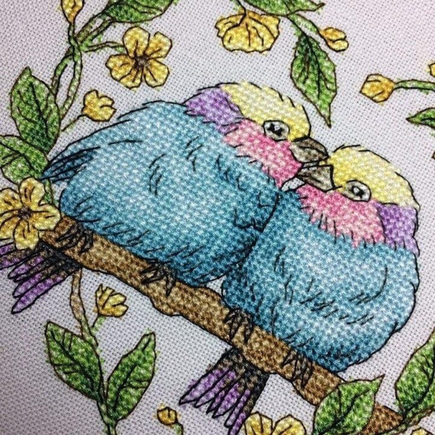 Cross Stitch Pattern Bird romance DMC Chart Embroidery Printable PDF Instant Download