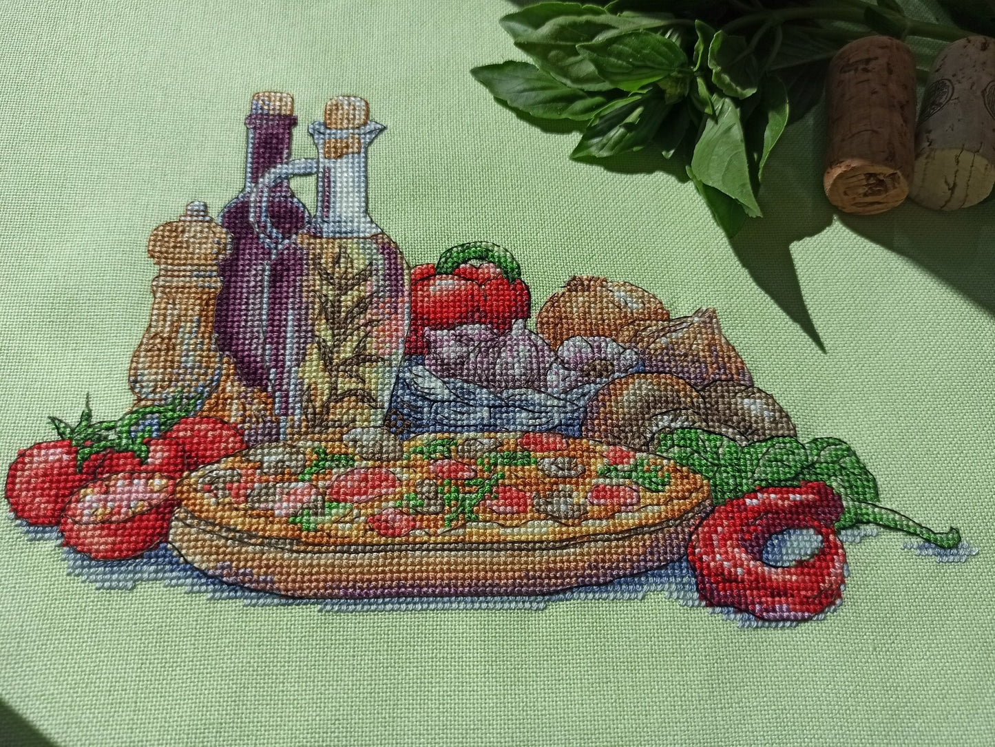 Cross Stitch Pattern "Italian Cuisine. Pizza" DMC Cross Stitch Chart Needlepoint Pattern Embroidery Chart Printable PDF Instant Download