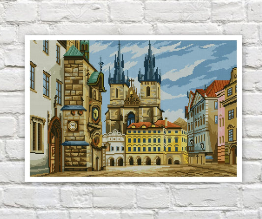 Europe Cross Stitch Pattern City Cross Stitch Counted PDF X-stitch Chart Needlepoint Embroidery Instant Download