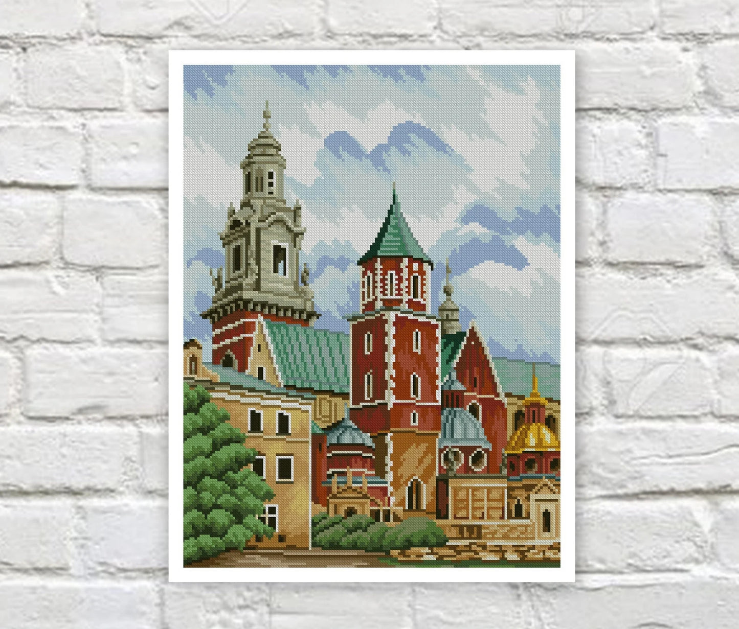 Europe City Cross Stitch Pattern Landscape Counted PDF X-stitch Chart Needlepoint Embroidery Instant Download